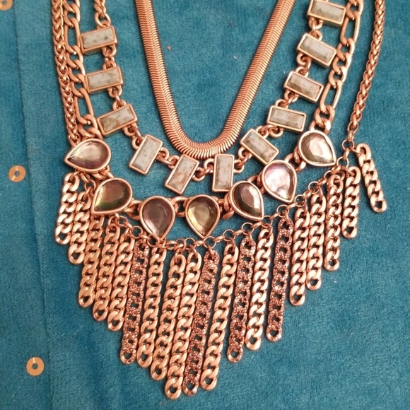 Lucky Brand 4 Strand Necklace Abalone & Turquoise - Picture 4 of 7